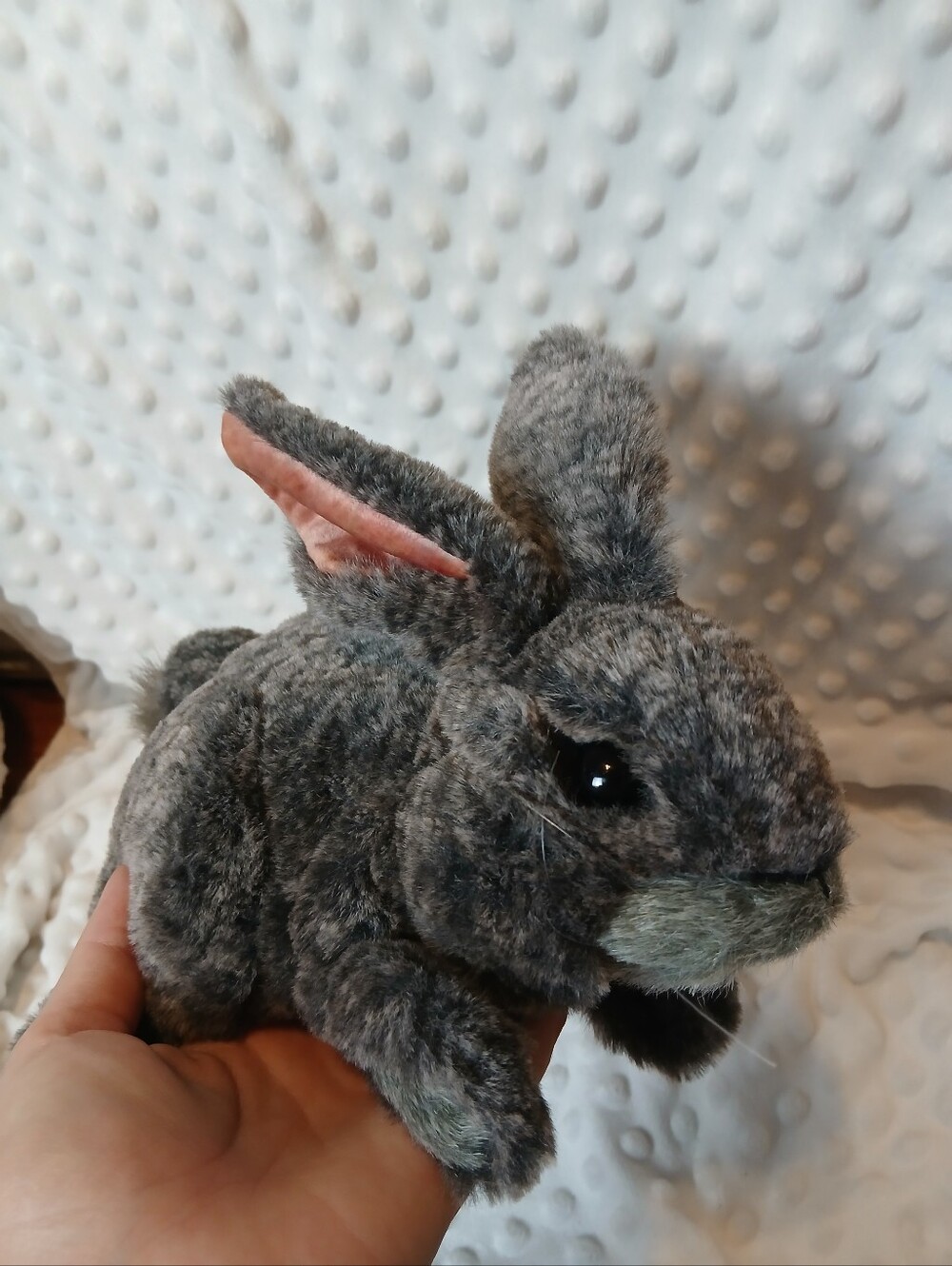 Folkmanis Gray Bunny Rabbit Hand Puppet Plush Stuffed Toy Kids Girls Boys Realis